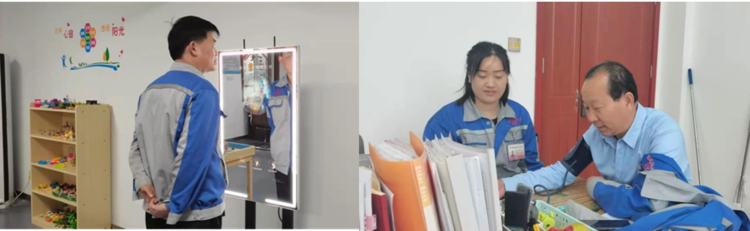 大家體驗了智能血壓計、魔鏡等儀器設備